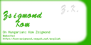 zsigmond kom business card